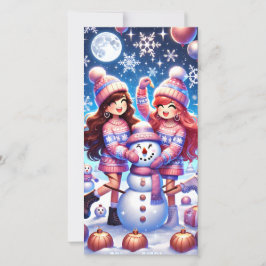 Robloxos Tonåring Girls Preppy Flat Helgdag Card Julkort