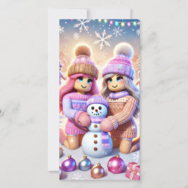 Robloxos Tonåring Girls Preppy Flat Helgdag Card Julkort