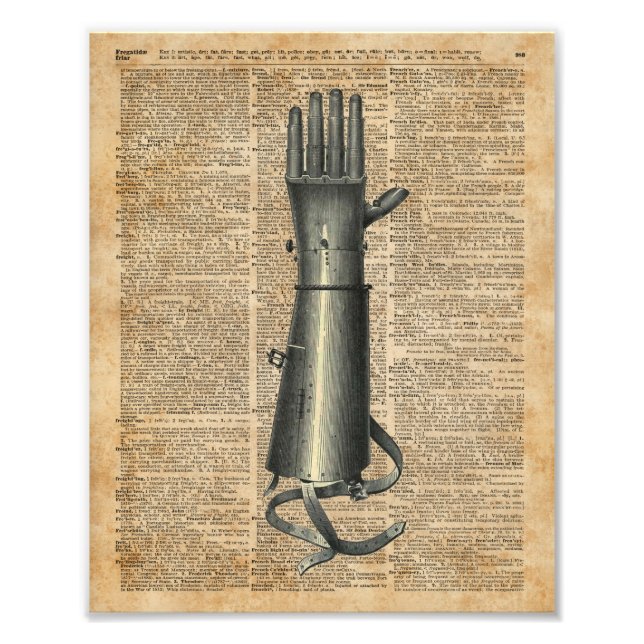 Robo Hand,Artifical Arm Dictionary Art Fototryck (Framsidan)