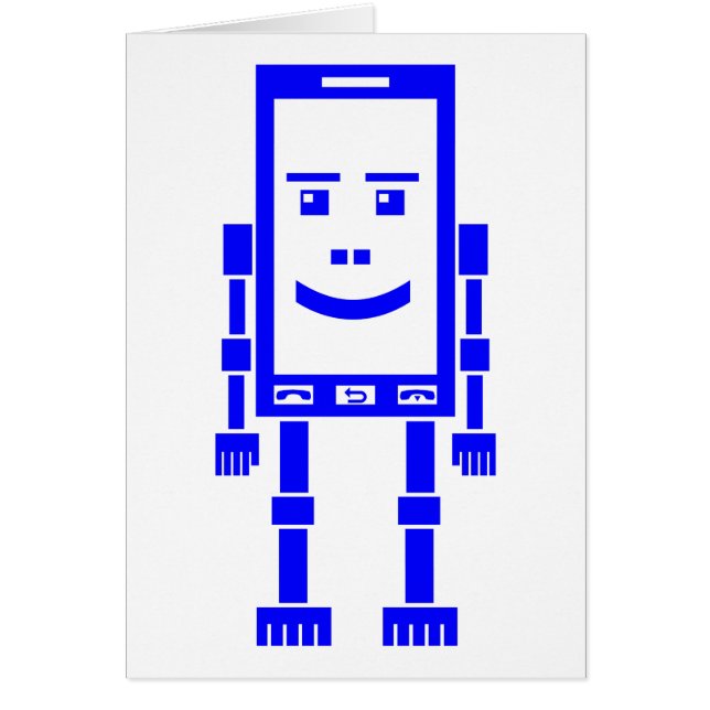 Robo-mobil - blå hälsningskort (Framsidan)