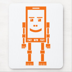 Robo Mobil - Orange på White Musmatta