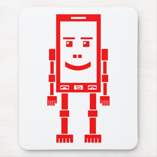 Robo Mobil - Red on White Musmatta (Framsidan)