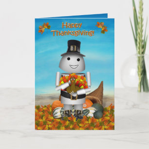 Robo-x9 Celebrates-Thanksgiving Helgkort