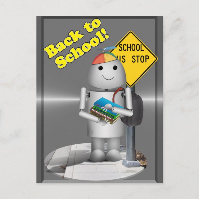 Robo-x9 på Buss-stadiet i skolan Vykort (Framsida)