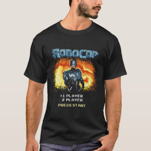 Robocop Video Game Start Menu Pixelated Porträtt T Shirt
