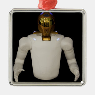 Robonaut 2, ett fingerfärdigt, julgransprydnad metall