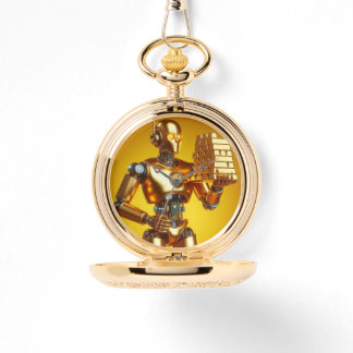 Robor no robot con oro armbandsur