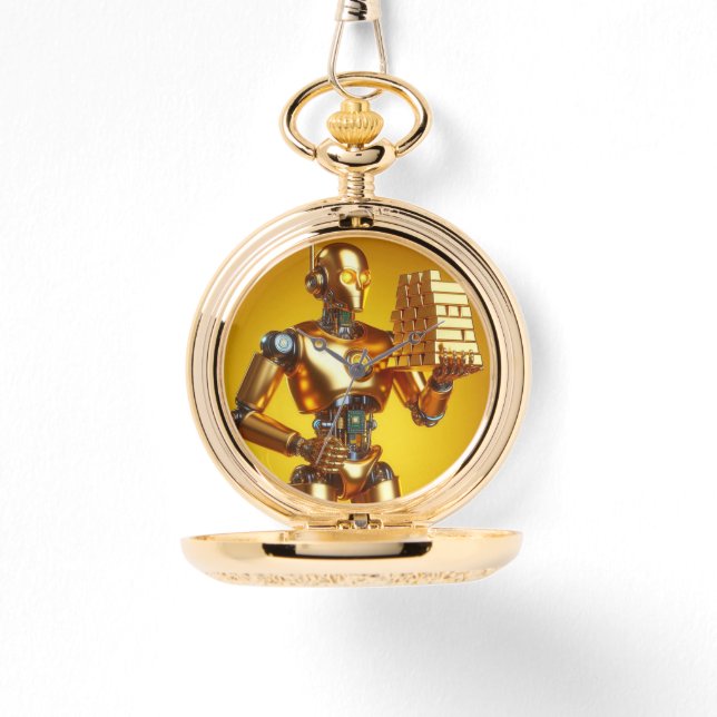 Robor no robot con oro armbandsur (Framsida)