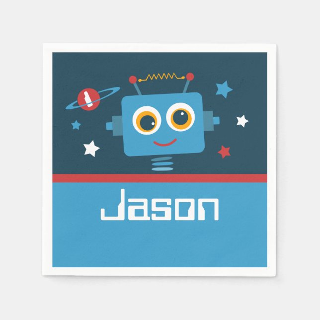 Robot 1:a födelsedag pappersservett (Framsidan)