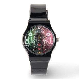 Robot 1 Black silicone strap watch med nummer Armbandsur
