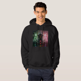 Robot 1 manar Svart-Svart Hoodie