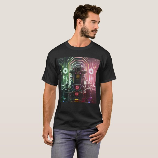 Robot 1 manar svart T-shirt (Hel framsida)