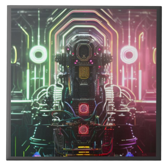 Robot 1 stor keramik kakelplatta (Framsidan)