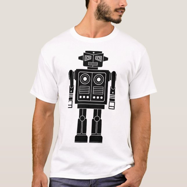 Robot 270620/010 - Black and White T-Shirt (Framsida)