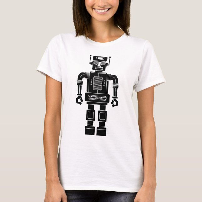 Robot 270620/04 - Black and White T-Shirt (Framsida)