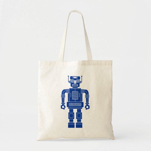 Robot 270620/04 - Flottblått och vitt Tote Bag Tygkasse (Framsidan)