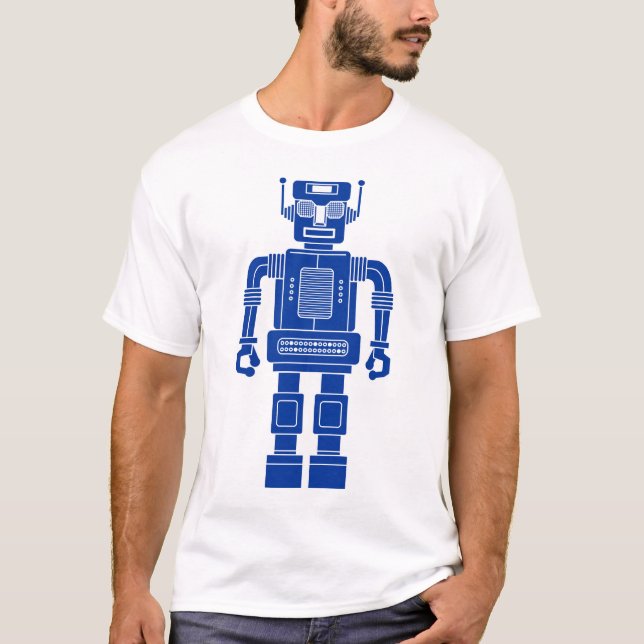 Robot 270620/04 - Navy Blue and White T-Shirt (Framsida)