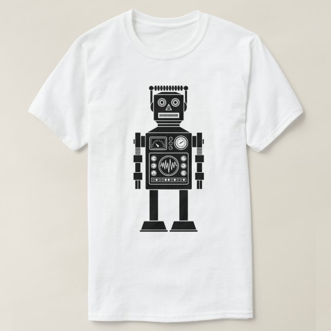 Robot 270620/06 - Black and White T-Shirt (Design framsida)