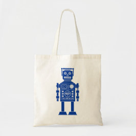 Robot 270620/06 - Marinblå och vit shoppingbag Tygkasse