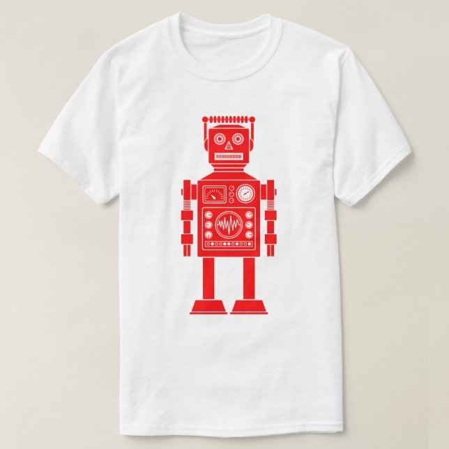 Robot 270620/06 - Red and White T-Shirt (Design framsida)