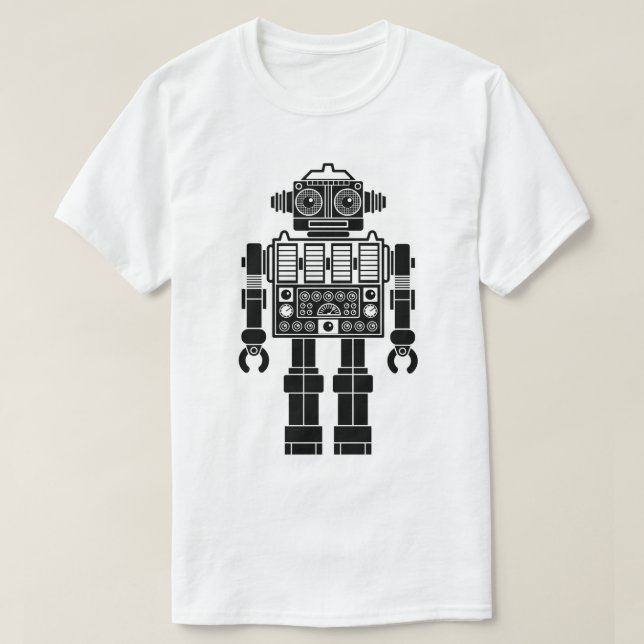 Robot 270620/08 - Black and White T-Shirt (Design framsida)