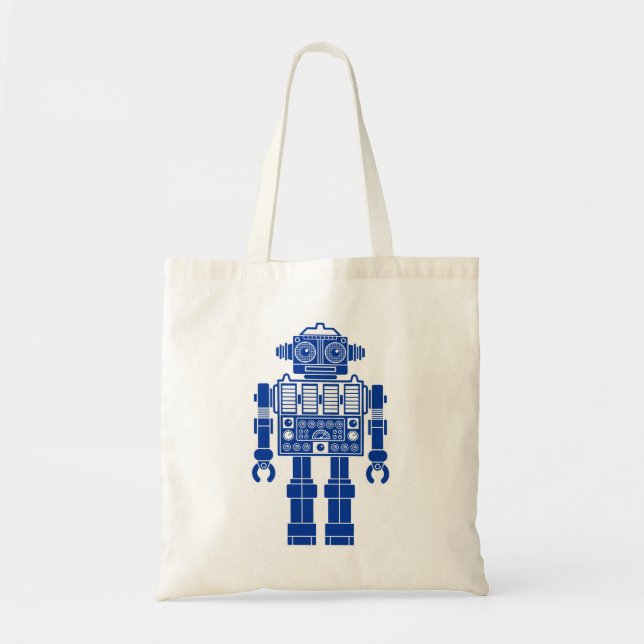 Robot 270620/08 - Marinblå och Vit Tygkasse (Framsidan)