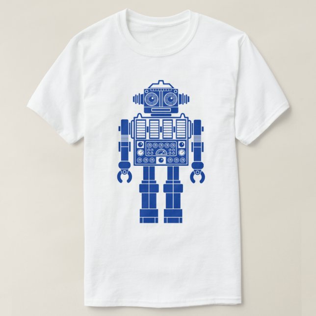 Robot 270620/08 - Navy Blue and White T-Shirt (Design framsida)