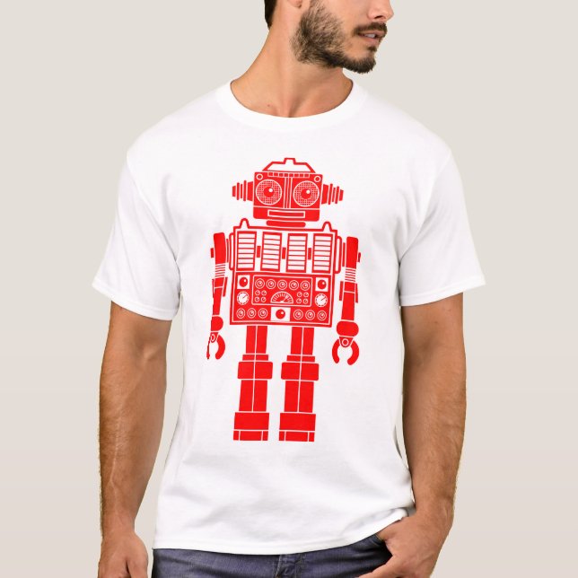 Robot 270620/08 - Red and White T-Shirt (Framsida)