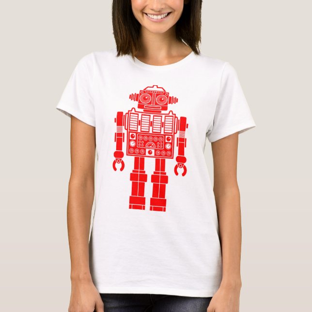 Robot 270620/08 - Red and White T-Shirt (Framsida)