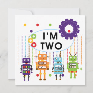 Robot 2:a födelsedag och gåvor kort
