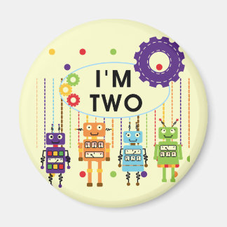Robot 2:a födelsedag och gåvor magnet