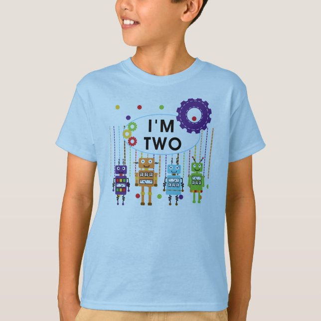 Robot 2:a födelsedag och gåvor tee (Framsida)