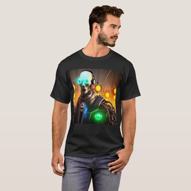 Robot 2 manar Black T-shirt (Hel framsida)