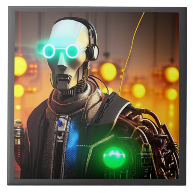 Robot 2 stor keramik kakelplatta (Framsidan)