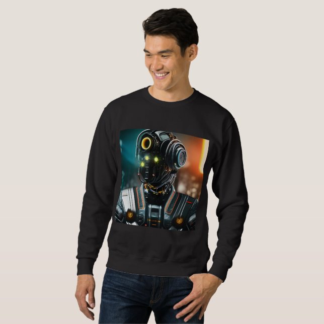Robot 3 manar Black sweatshirt (Hel framsida)