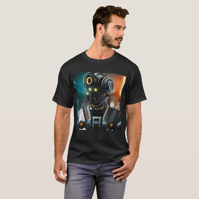Robot 3 manar Black T-shirt (Hel framsida)