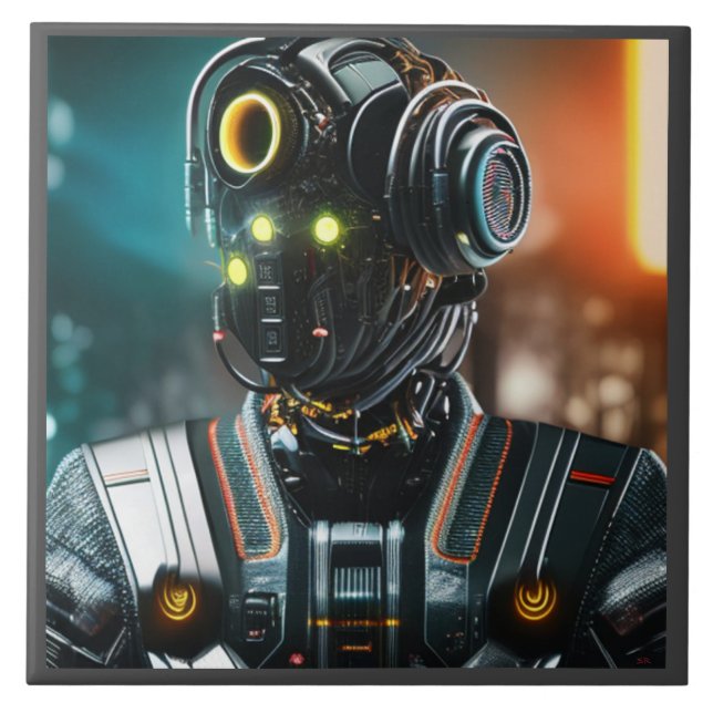 Robot 3 stor keramik kakelplatta (Framsidan)