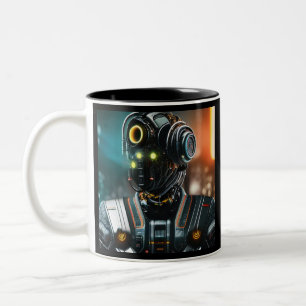 Robot 3 svart, två ton mugg