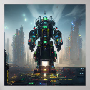 Robot 4-projektionsyta poster