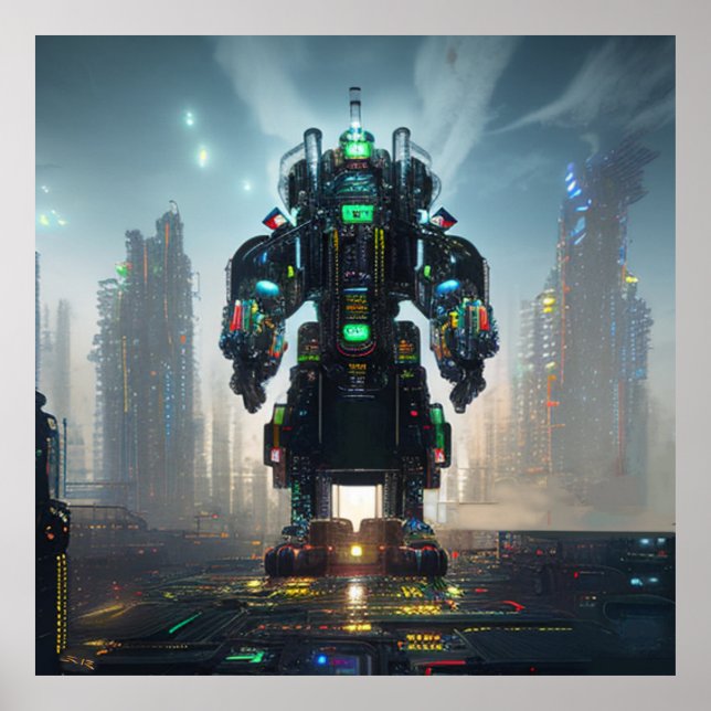 Robot 4-värdeprojektionsyta poster (Framsidan)