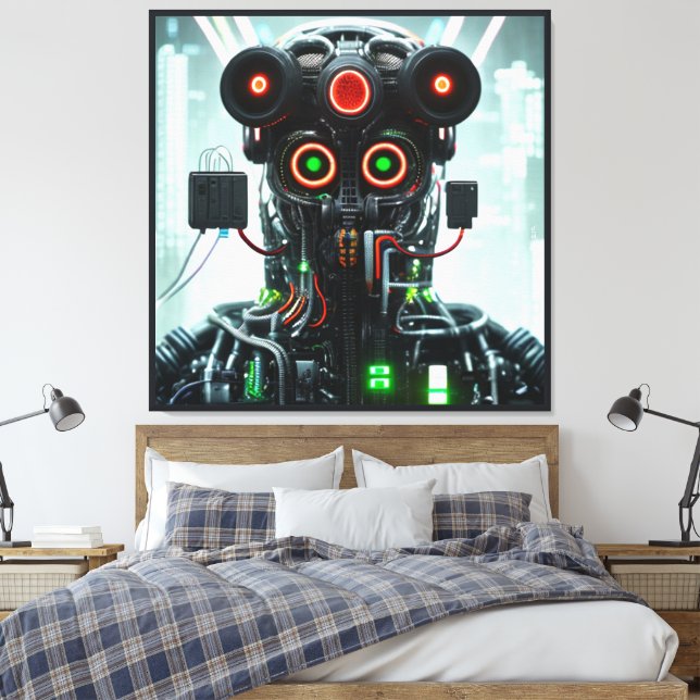 Robot 5-kanvastryck canvastryck (Insitu (sovrum))