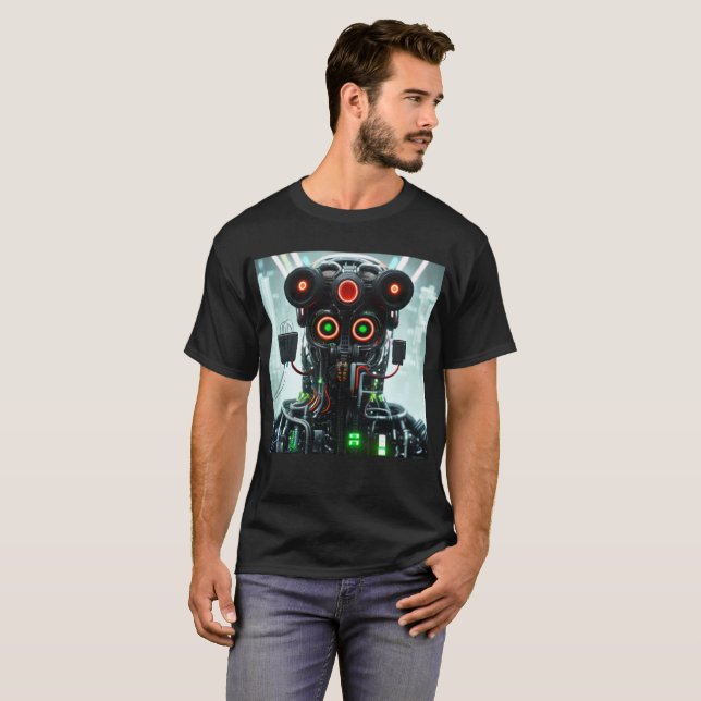 Robot 5 manar svart T-shirt (Hel framsida)