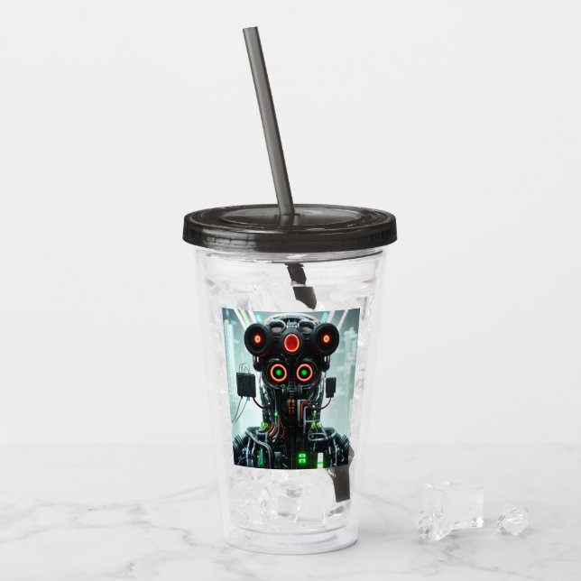 Robot 5 svart röktumlare take away mugg (Framsida Ice)