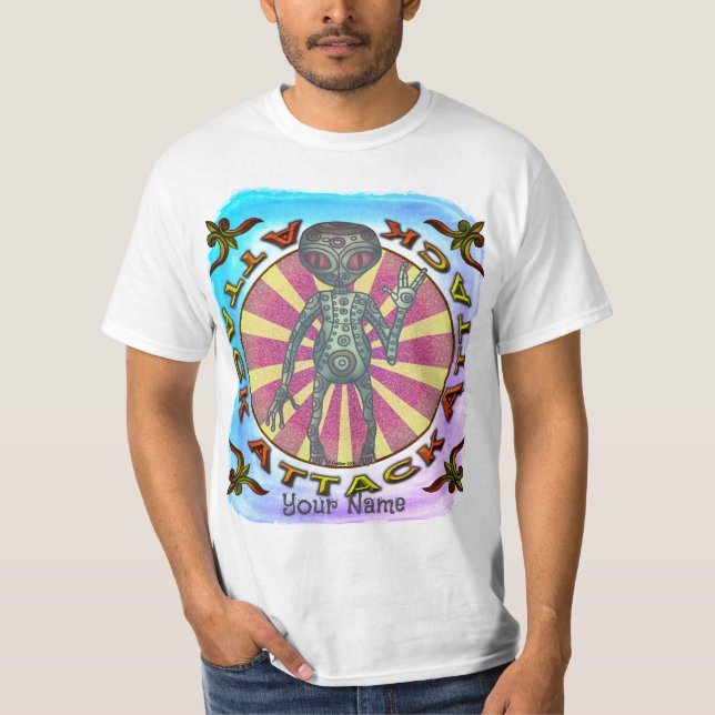 Robot Alien Attack T-Shirt (Framsida)