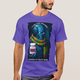 Robot Alien Invasion Hantverksutställning Distrakt T Shirt