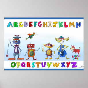 Robot Alphabet av Jerry Hunt Poster
