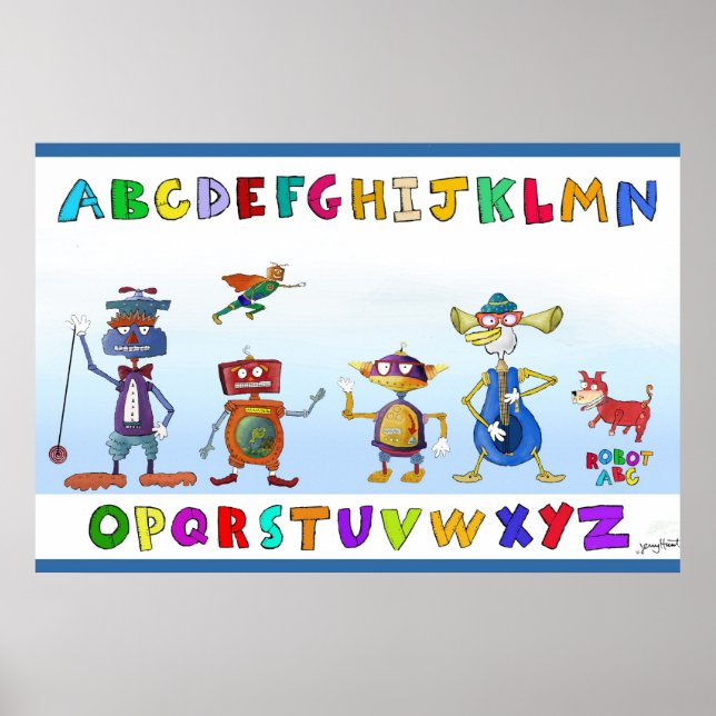 Robot Alphabet av Jerry Hunt Poster (Framsidan)