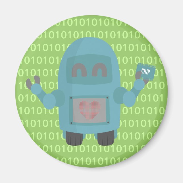 Robot älskar datorkomponenter magnet (Framsidan)