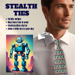 Robot Älskare Stealth Neck Tie Slips<br><div class="desc">Från en avstånd ser det ut som en typisk manar,  men i närheten är det hela ROBoT KÄRLEK. Designat i turkoshajer,  gult och rött. generativeContent.</div>
