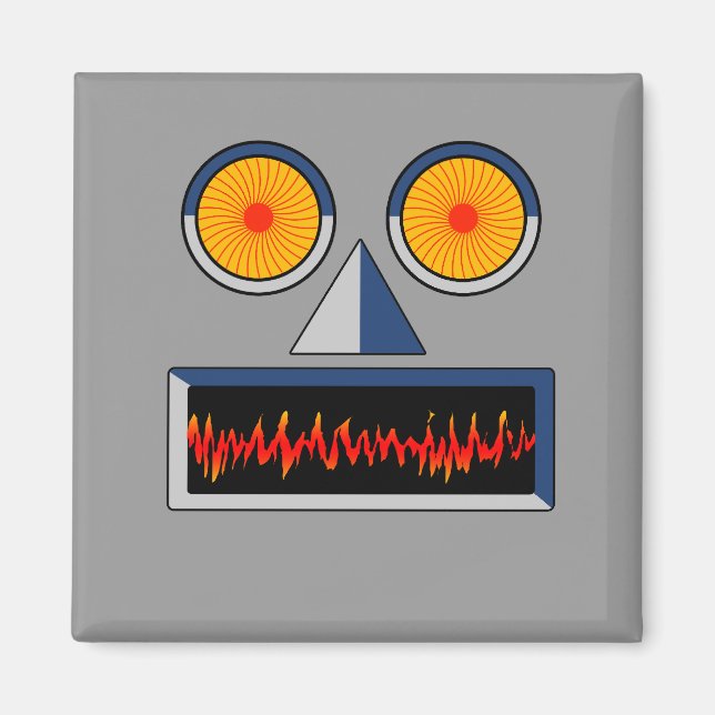Robot Ansikte Magnet (Framsidan)